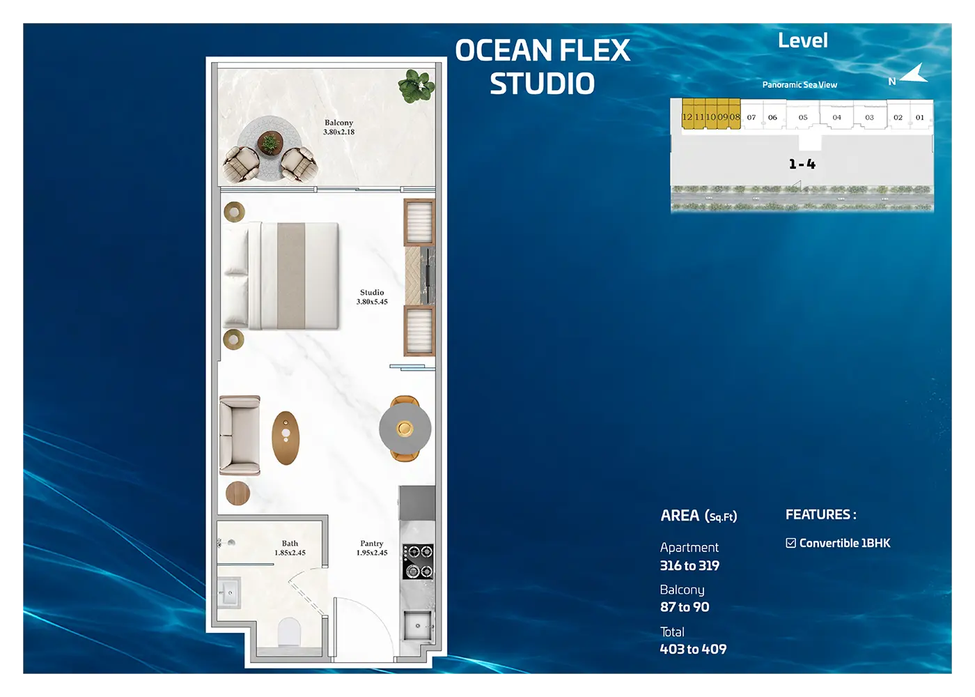 Shahrukhz Residences Ocean Floor Plan 1