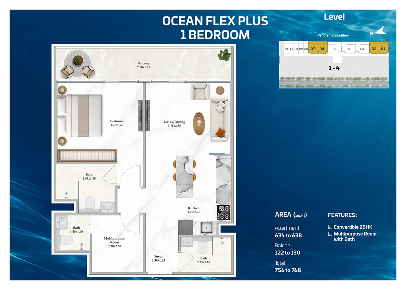 Shahrukhz Residences Ocean Floor Plan 2